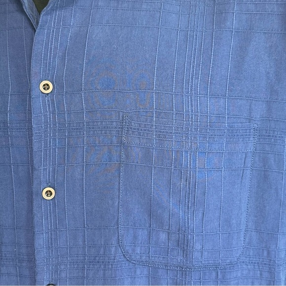 Tommy Bahama Indigo Short Sleeve button down Shirt 100% Silk XL - Picture 9 of 10